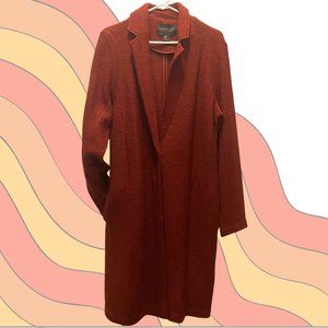 Single Button Burgundy Wool Coat (Rachel Zoe)